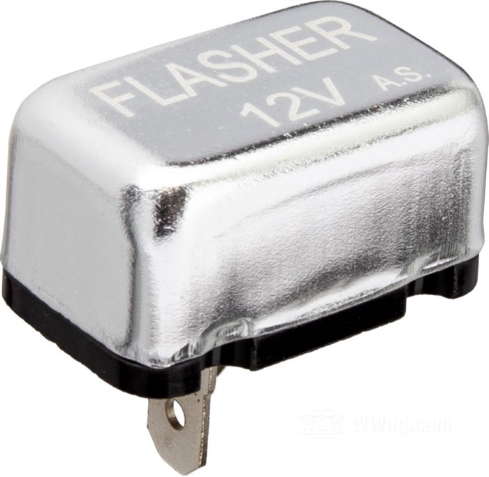 Flasher unit; aluminum / copper / phenolic paper; length x width: 31 x 19 mm; 12 V; 2 x 23 W; replaces OEM HD 68543-64A; gross weight: 12 g