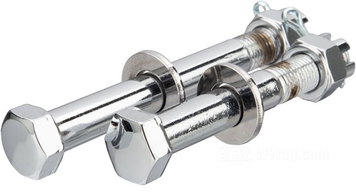 Kit de bulones de Colony; para soporte motor, abajo; apropiado para Big Twin OHV 1958-1965; acero, cromado, cabezas planas; reemplaza OEM HD 24791-36, 4435W, 6395B, 7809 y 528; EE. UU.; peso bruto: 249 g