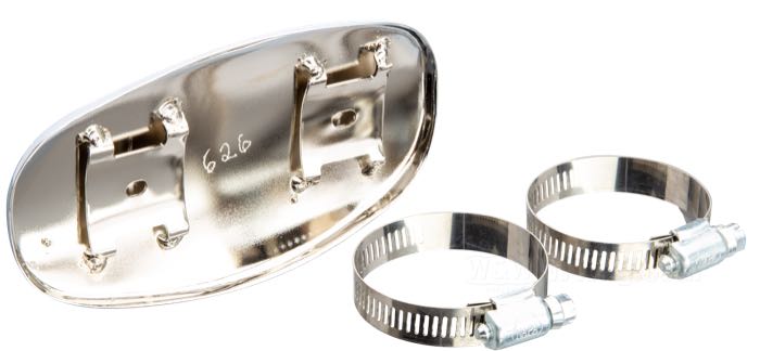 Hitzeschild »Duo Glide« von Paughco; Stahl, verchromt; Länge: 14 cm; mit Schellen; Bruttogewicht: 180 g