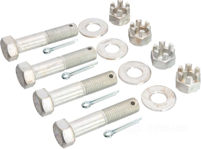 Kit de bulones de Colony; para soporte motor, abajo; apropiado para 750cc 1929-1952, Big Twin 1930-1936; acero, CAD (método ZnNi); hexagonal; reemplaza OEM HD 4379, 6395 y 7809; EE. UU.; peso bruto: 180 g
