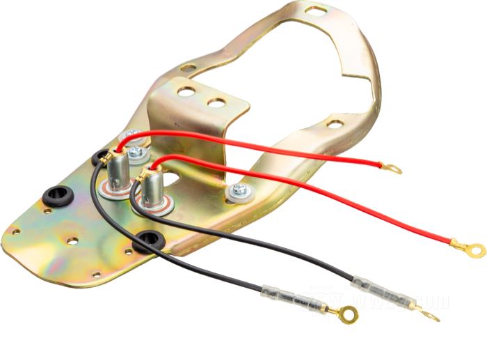 Placa de base »Two-Light«; para Tapa cuentakilómetros; apropiado para todos modelos Twin 1947-1961; acero; reemplaza OEM HD 70938-49; peso bruto: 450 g