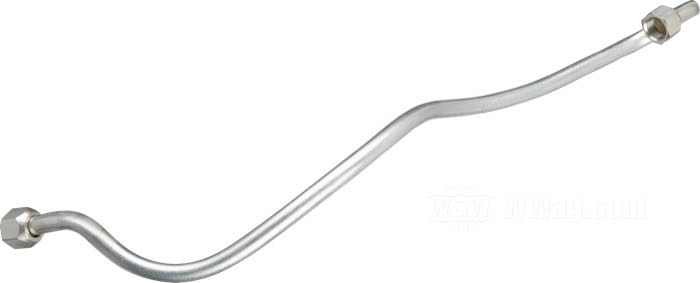 Condotto di alimentazione di Strange Bird; atto per Big Twin Flathead 1938-early 1941; serbatoio olio alla pompa; acciaio, CAD (procedimento ZnNi); U.S.A.; peso lordo: 140 g