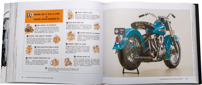Libro »H-D Motor Co. Archive Collection«; ancho x alto: 265 x 233 mm; de Randy Leffingwell & Darwin Holmstrom; tapa dura; color; 417 páginas; inglés; ISBN: 9780760361542; peso bruto: 1.6 kg