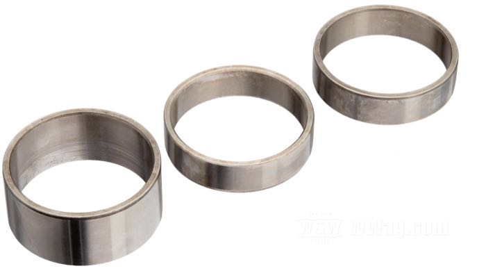 Pista de cojinete; para Kit de bielas; apropiado para Big Twin 1936-1999; acero; Ø 46.23 mm; tamaño: +0.000 ”; reemplaza OEM HD 24356-36A y 24345-36A; peso bruto: 120 g