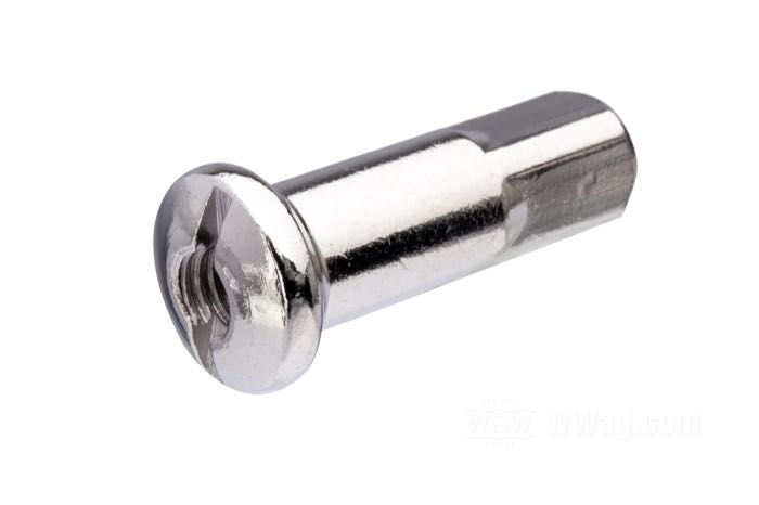 Nipples de rayon; extra long; acier, acier, chromé; longueur: 25 mm; Ø 7.1 mm; filetage: 8G-32; poids brut: 230 g