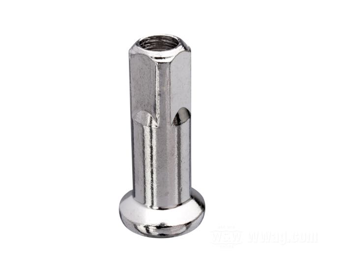 Nipples de rayon; extra long; acier, acier, chromé; longueur: 25 mm; Ø 7.1 mm; filetage: 8G-32; poids brut: 230 g