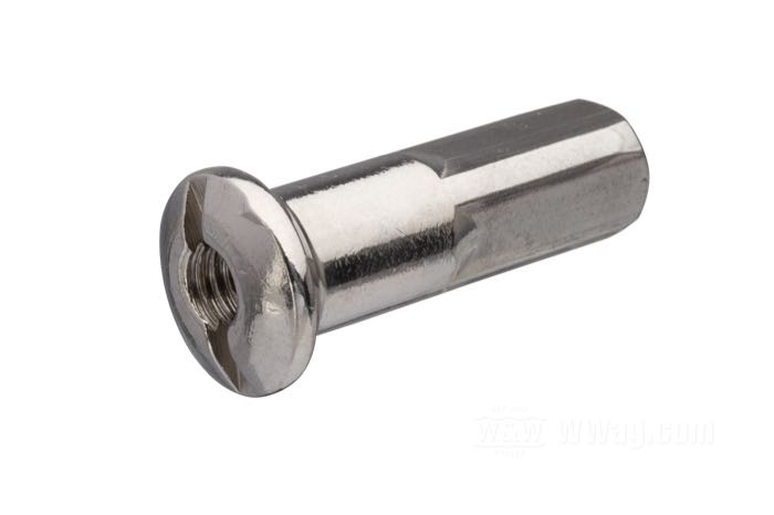Nipples de rayon; extra long; acier, acier inox, poli; longueur: 25 mm; Ø 7.1 mm; filetage: 8G-32; poids brut: 230 g
