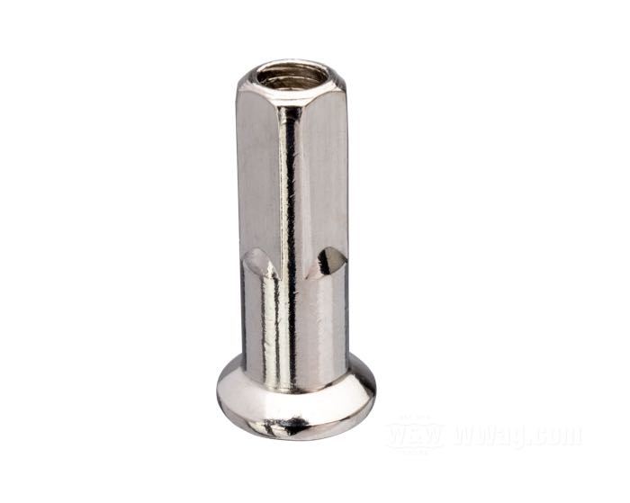 Nipples de rayon; extra long; acier, acier inox, poli; longueur: 25 mm; Ø 7.1 mm; filetage: 8G-32; poids brut: 230 g