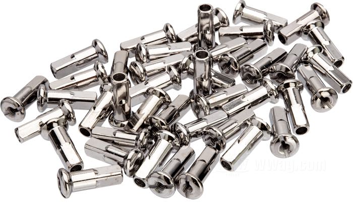 Speichennippel; Standardlänge; Stahl, Stahl, verchromt; Länge: 22 mm; Ø 7.1 mm; Gewinde: 8G-32; Bruttogewicht: 200 g