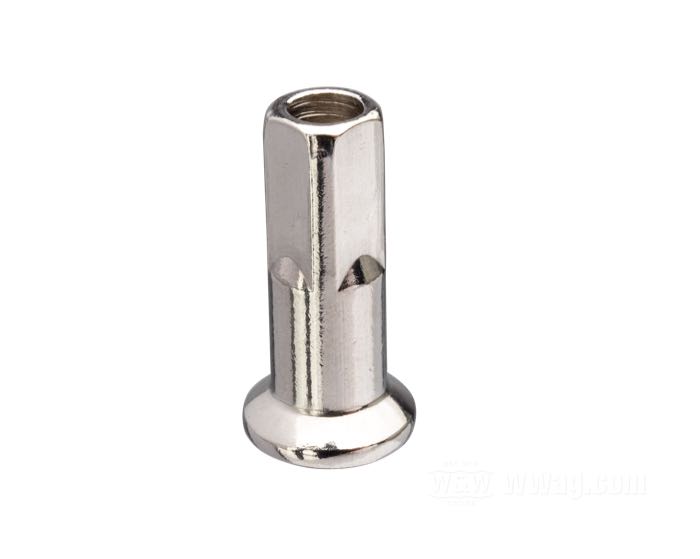 Nipples de rayon; longueur standard; acier, acier inox, poli; longueur: 22 mm; Ø 7.1 mm; filetage: 8G-32; poids brut: 210 g