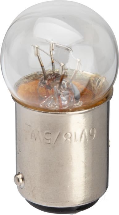 Lampadina; vetro / acciaio; tipo di lampadina: G18.5; 6 V; 18/5 W; basetta: BAY15d; peso lordo: 7.8 g