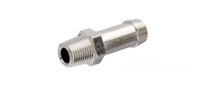 Raccord; pour Durite d'huile; pour les durites de DI 3/8”; laiton, chromé, droit; filet raccord: 1/8”-27 NPT; remplace OEM HD 63533-41A; poids brut: 20 g