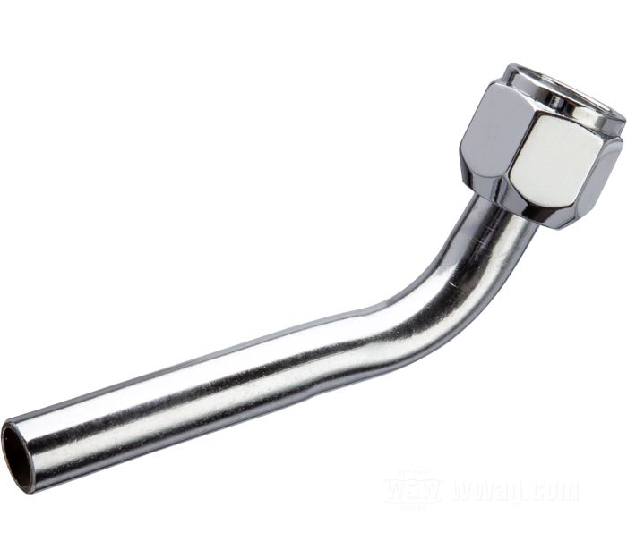 Sleeve nut and pipe; steel, chrome-plated, 45°; thread: 9/16”-24; with adaptor fitting; gross weight: 34 g