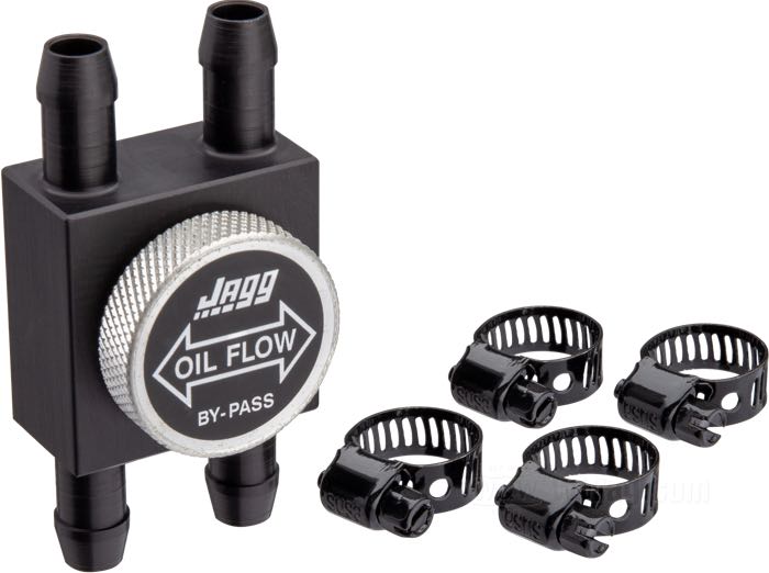 Bypass valve by Jagg; for Oil cooler; manual; aluminum; L x W x D: 76 x 39 x 34 mm; gross weight: 170 g