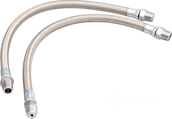 Durite d'huile; pour Cache-culbuteurs; adaptable à Sportster XLH et XLCH 1957-1985; acier inox, tressé en acier; poids brut: 77 g
