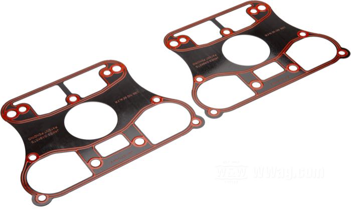 Junta de James Gaskets; para Cubre-balancines / Culata; apropiado para Big Twin 1984-1998 (Softail →1999), Sportster 1986-2020; acero revestido de caucho / silicona; reemplaza OEM HD 16800-84A, 16778-84 y 16779-84; peso bruto: 80 g