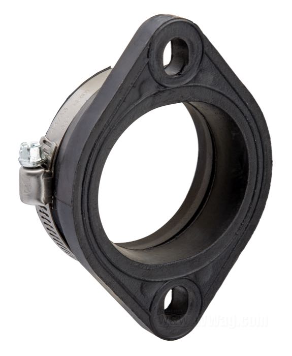 Adattatore; per Collettore d'aspirazione; per Mikuni HSR 45, per Collettore d'aspirazione Mikuni ovale; gomma / acciaio, distanza fori di fissaggio: 70-75 mm; lunghezza: 26 mm; per carburatori Mikuni; Ø connetore: 48 mm; con morsetto; peso lordo: 130 g