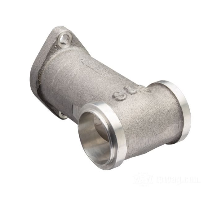 Colector de admisión de S&S; apropiado para Panhead 1955→, Knucklehead y Panhead →1954 transformado a junta O-Ring; largo: 13.7 mm; para carburadores S&S Super B/E; Ø int.: 47.5 mm; peso bruto: 280 g