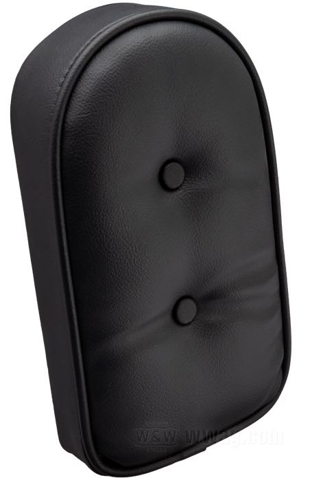 Back Pads by Khrome Werks; for Lowboy sissy bars; synthetic leather, black, buttons; W x H x D: 14 x 25 x 5 cm; gross weight: 630 g