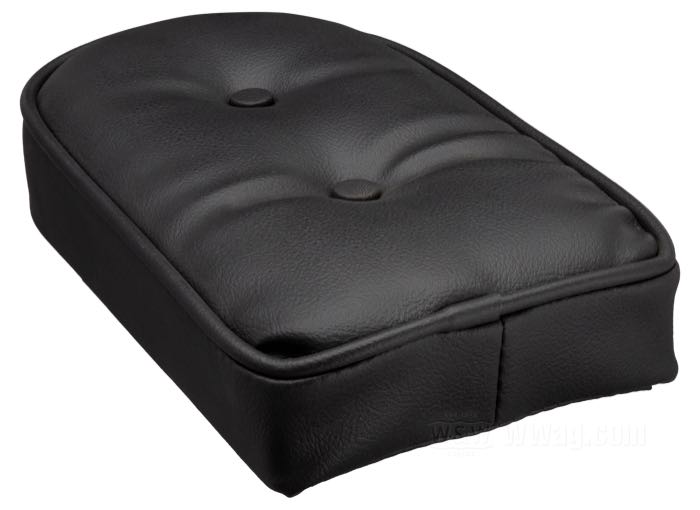 Back Pads by Khrome Werks; for Lowboy sissy bars; synthetic leather, black, buttons; W x H x D: 14 x 25 x 5 cm; gross weight: 630 g