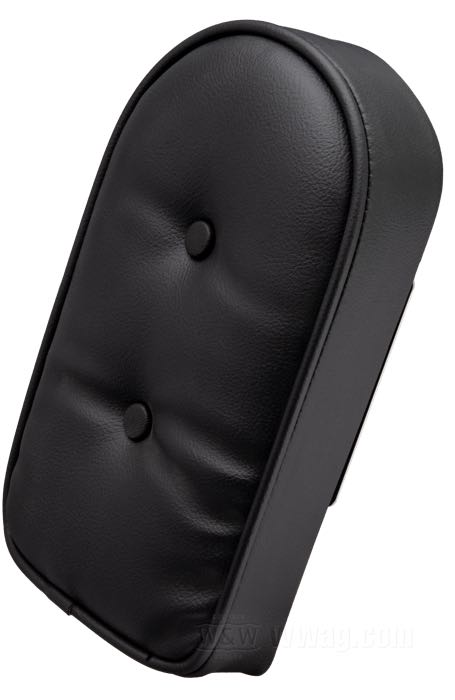 Back Pads by Khrome Werks; for Lowboy sissy bars; synthetic leather, black, buttons; W x H x D: 14 x 25 x 5 cm; gross weight: 630 g
