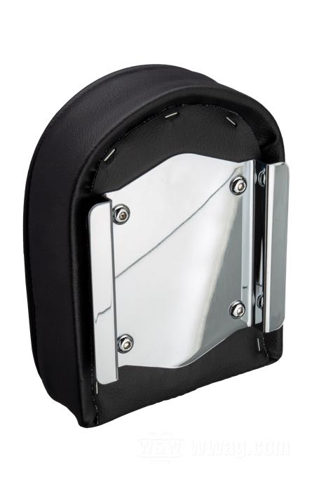 Rückenpolster von Khrome Werks; für Mini Lowboy Sissy Bars; Kunstleder, schwarz, mit Buttons; Breite x Höhe: 140 x 180 mm; Bruttogewicht: 590 g