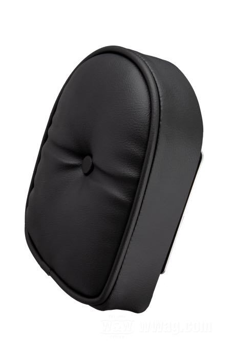 Rückenpolster von Khrome Werks; für Mini Lowboy Sissy Bars; Kunstleder, schwarz, mit Buttons; Breite x Höhe: 140 x 180 mm; Bruttogewicht: 590 g