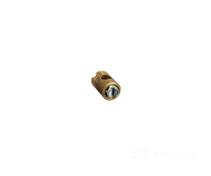 Nippolo a vite di Barnett; ottone; lunghezza: 7.24 mm; Ø 4.7 mm; Ø interno: 2.08 mm; U.S.A.; peso lordo: 1 g