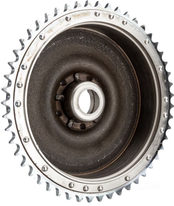 Brake drum; fits Big Twin 1958-1962; rear; cast iron, chrome-plated; thread: 3/8”-20; replaces OEM HD 41400-58; gross weight: 5.2 kg