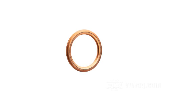 Rondella di tenuta di James Gaskets; per Dado / Vaschetta del gallegiante; atto per Twins 1928→; rame; Ø int. x Ø est.: 19.3 x 25.3 mm, spessore: 2.3 mm; rimpiazza OEM HD 27376-28; peso lordo: 2 g