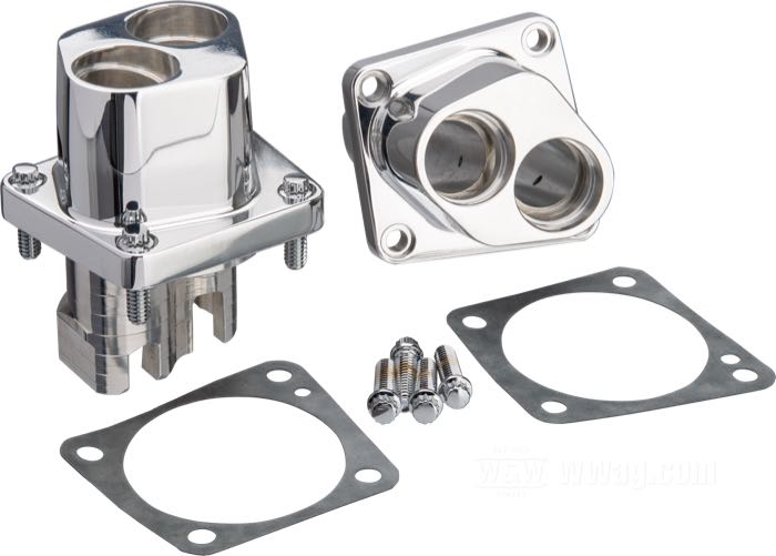 Stößel-Führungen von S&S; passend für Evolution Big Twin; Billet-Aluminium, poliert; mit Dichtungen, Schrauben; ersetzt OEM HD 18623-85B; USA; Bruttogewicht: 960 g