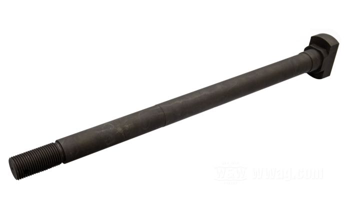 Perno posteriore; per Mozzo Star con cuscinetti conici; atto per Knucklehead 1936, tutte Big Twin 1937-1957; acciaio, parkerizzato; lunghezza: 296 mm; Ø 17.5 mm; filettatura: 5/8”-18; Germania; peso lordo: 580 g