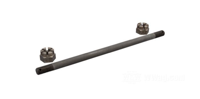 Axe avant; pour fourche Springer; adaptable à modèles 750 cc 1930-1952; acier, naturel; longueur: 214 mm; Ø 9.5 mm; filetage: 3/8”-24; remplace OEM HD 43871-30; poids brut: 114 g