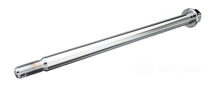 Rear axle; fits FL(H) and FX 1973-1985, FXST 1984-1985; models with rear chain; steel, chrome-plated; length: 325 mm; Ø 3/4”; thread: 5/8”-18; replaces OEM HD 41552-73; gross weight: 760 g