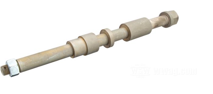 Perno anteriore; per forcelle Springer in sovralunghezza +16” e +20” / mozzo 1967-1972 e ruote Cannonball; acciaio, CAD (procedimento ZnNi); lunghezza: 295 mm; Ø 17 mm; filettatura: 1/2”-20; con distanziatori, boccole e dado perno ruota; Germania; peso lordo: 818 g
