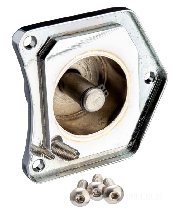Starter button; for Solenoid; fits starter motors 1991→; cast aluminum / steel, chrome-plated; with stainless steel screws; gross weight: 130 g