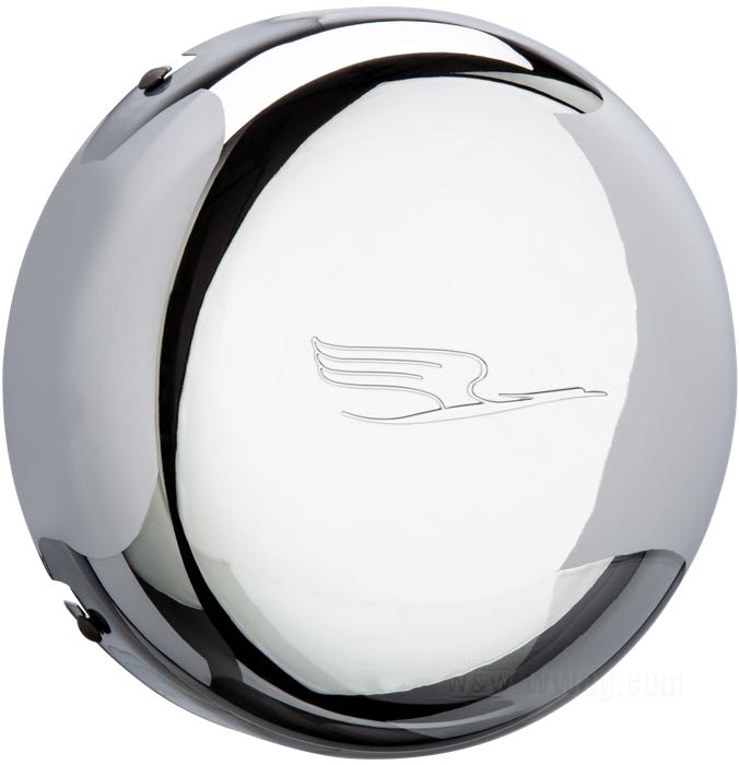 Filtre à air »Style OEM«; pour Plâteau de base; pour Carburateurs Linkert; adaptable à toutes bicylindriques 1941-1965 / Knucklehead, Panhead; avec le Bird-Logo; acier, chromé, plâteau de base parkérisée; Ø 7”; position: droit; avec platine de support et élément filtrant en paille de fer; poids brut: 820 g