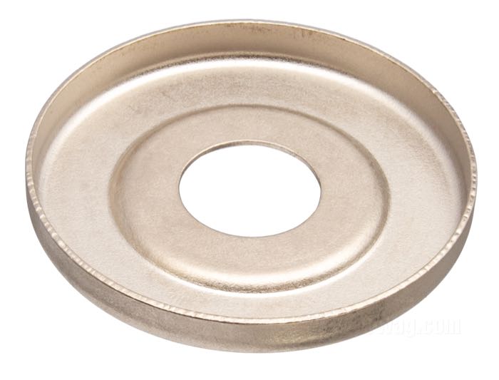 Coperchio di Competition Distributing; per Cuscinetto di disinnesto; atto per modelli F e J 1915-1925; lamiera d'acciaio, CAD (procedimento ZnNi); peso netto: 0.020 g; Ø int. x Ø est.: 12 x 53.5 mm; rimpiazza OEM HD 2451-15; peso lordo: 24 g