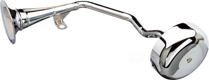 Horn »Trumpet«; fits Big Twin 1954-1964; chrome-plated; 6 V; replaces OEM HD 69022-54; gross weight: 1.86 kg
