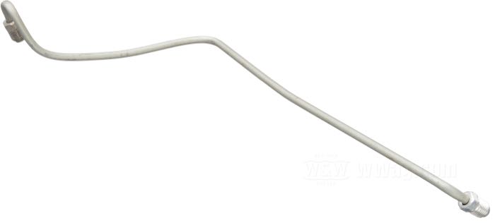 Brake line by Strange Bird; fits FL/FLH 1958-1969; master cylinder to tee; steel, CAD (ZnNi process); length: 45 cm; position: rear; connection thread: 3/8” IF; replaces OEM HD 42302-58; USA; gross weight: 64 g