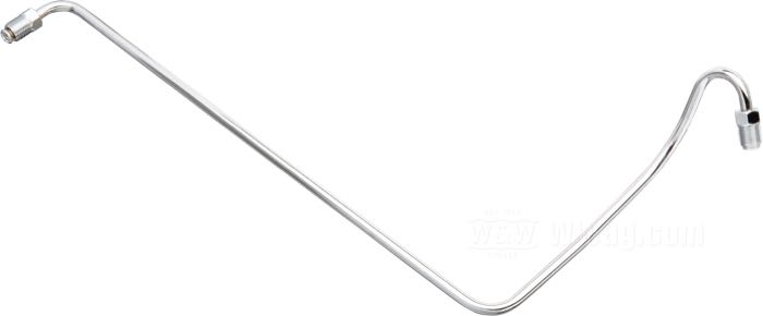 Brake line; fits Big Twin 1958-1969; master cylinder to tee; steel, chrome-plated; length: 45 cm; position: rear; connection thread: 3/8” IF; replaces OEM HD 42302-58; gross weight: 60 g