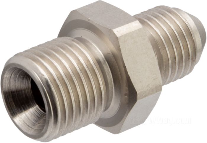 Adattatore; per Condotto di freno; acciaio inox; filetto raccordo: 7/16”-24 → JIC 37°-3; peso lordo: 30 g