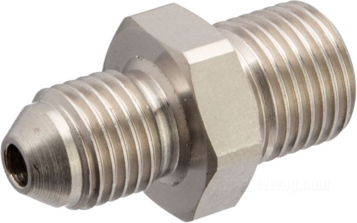 Adattatore; per Condotto di freno; acciaio inox; filetto raccordo: 7/16”-24 → JIC 37°-3; peso lordo: 30 g