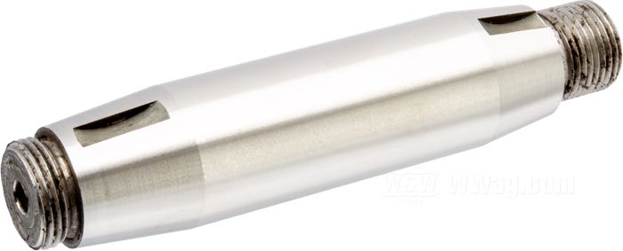 Eje cigüeñal lado transmisión; apropiado para SV + OHV Big Twin 1930-1954; acero, rosca de tuerca piñón: 11/16”-18; rosca lado cigüeñal: 3/4”-18; reemplaza OEM HD 24001-30; peso bruto: 392 g
