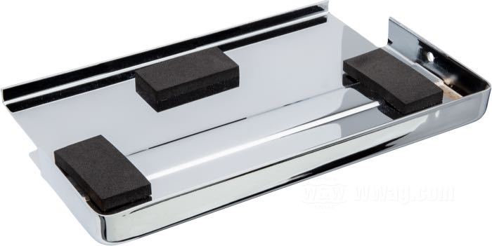 Cache; pour Batterie; adaptable à FL/FLH 1965-1984; en haut; acier, chromé; L x H x P: 210 x 137 x 18 mm; remplace OEM HD 66370-65T; poids brut: 360 g