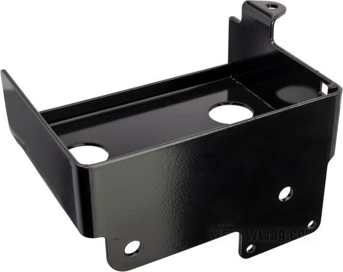 Base di batterie; atto per FX avv. pedale 1971-1978; acciaio, nero, rivestito a polvere; larghezza x profondità: 140 x 78 mm; rimpiazza OEM HD 66190-71; peso lordo: 800 g