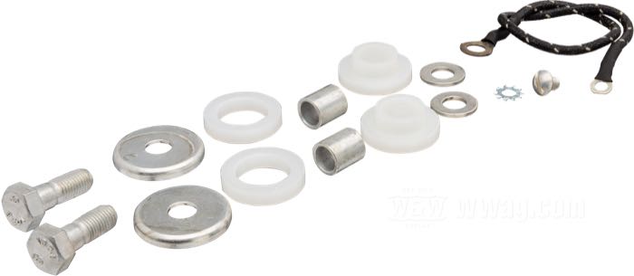 Kit de montage de Colony; adaptable à Big Twin 1955-1959; acier / plastique, CAD (procédé ZnNi); filetage: 1/2”-13; remplace OEM HD 3953, 67827-55, 67821-55, 67826-55 et 67829-55; USA; poids brut: 88 g