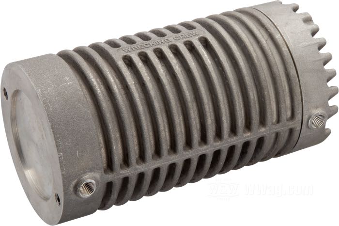 Radiatore olio di Wrecking Crew; alluminio fuso, naturale; lunghezza: 185 mm; Ø 97 mm; con elemento filtrante Perf-Form; peso lordo: 2.33 kg