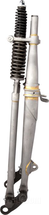 Springer Gabel »Type 1937-1938« von The Cyclery; passend für Knucklehead 1936, Big Twin 1937-early 1946; Stahl, blank, Innengewinde Steuerkopf: 3/4”-14 UNS, Außengewinde Steuerkopf: 1”-24 UNS; Länge: 48.5 cm; Rake: 0 °; Über-/Unterlänge: Serie; mit Schmiernippel 1924-early 1938 und Schmiernippel late 1938→; ersetzt OEM HD 2601-36 und 45515-36; Europa; Bruttogewicht: 20 kg