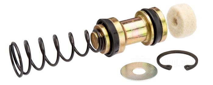 Kit di riparazione; per pompa freno a mano 1972-1981; per parti riproduzione; alluminio / nylon / acciaio per molle; liquido di freno obbligatorio: DOT 5; AVVERTENZA: Prima dell'installazione, verificare che i pezzi siano identici a quelli esistenti. Dopo l'installazione, verificare che il foro per il serbatoio di espansione sia libero.; peso lordo: 52 g